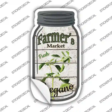Oregano Farmers Market Novelty Mason Jar Sticker Decal