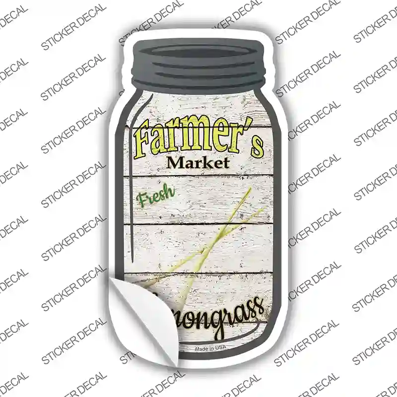 Lemongrass Farmers Market Novelty Mason Jar Sticker Decal