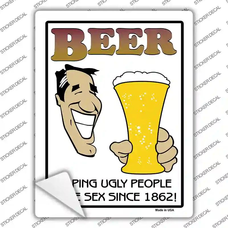 Helping Ugly People Novelty Rectangle Sticker Decal