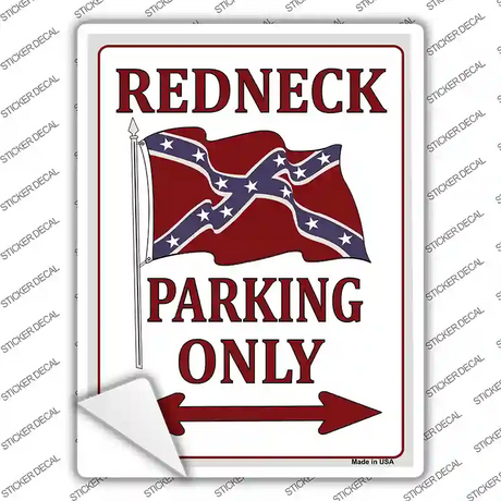 Redneck Only Novelty Rectangle Sticker Decal