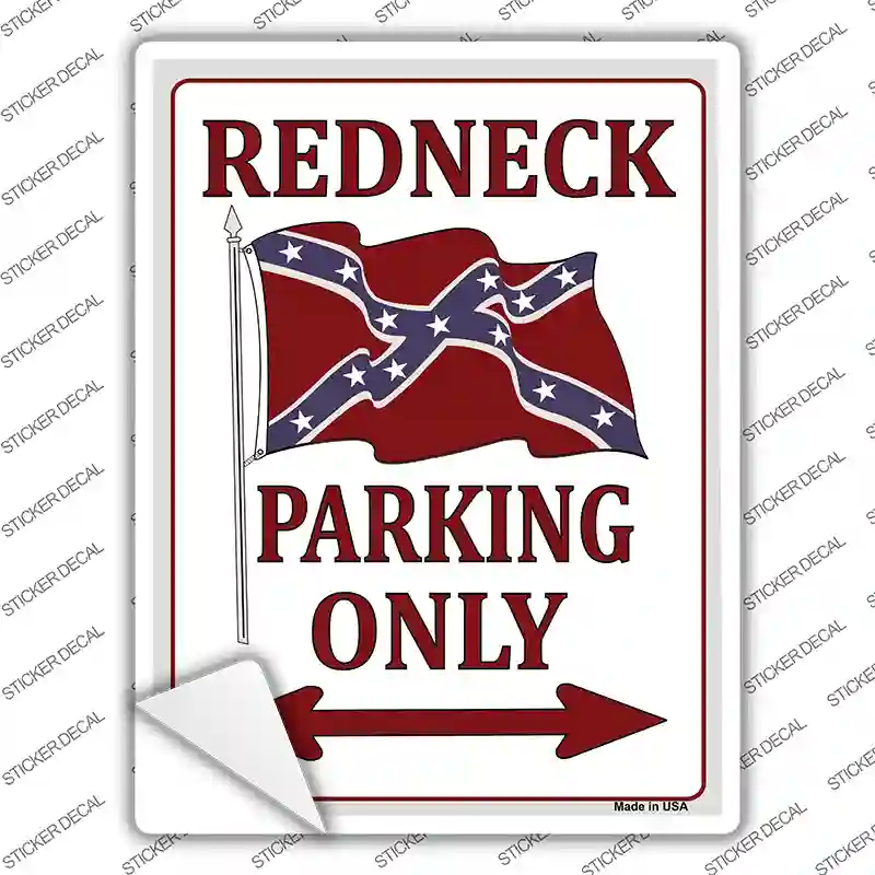 Redneck Only Novelty Rectangle Sticker Decal