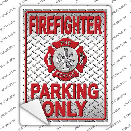Firefighter Only Diamond Effect Novelty Rectangle Sticker Decal