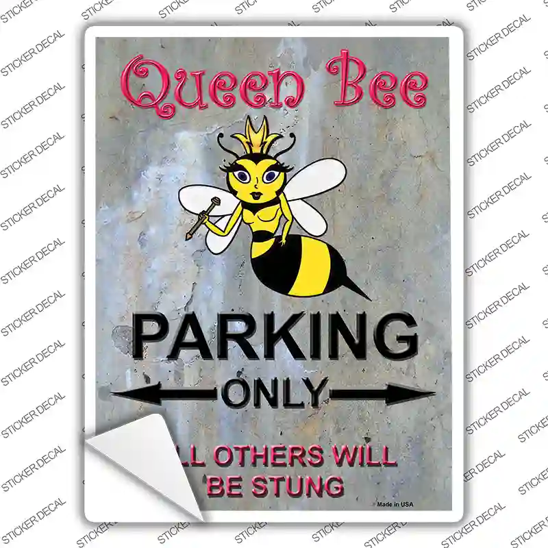 Queen Bee Parking Novelty Rectangle Sticker Decal