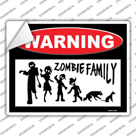 Zombie Family Novelty Rectangle Sticker Decal