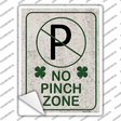 No Pinch Zone White Novelty Rectangle Sticker Decal