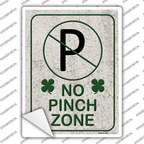 No Pinch Zone White Novelty Rectangle Sticker Decal