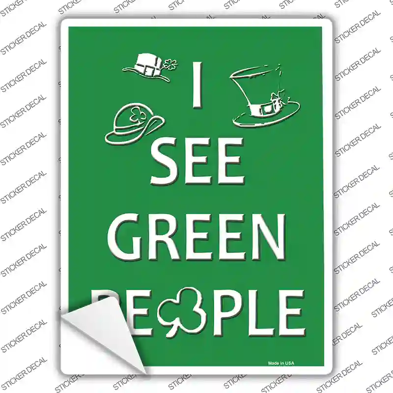 Green People Novelty Rectangle Sticker Decal