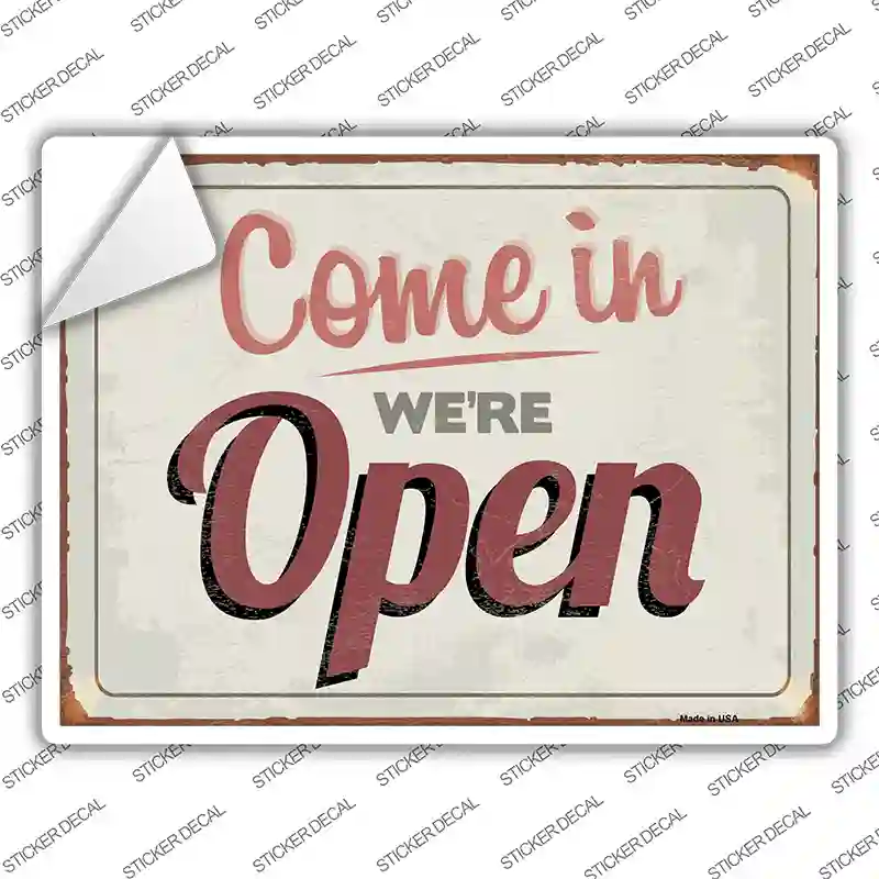 Were Open Novelty Rectangle Sticker Decal