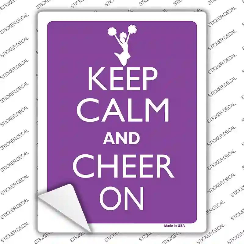 Keep Calm Cheer On Novelty Rectangle Sticker Decal