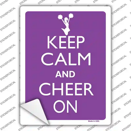 Keep Calm Cheer On Novelty Rectangle Sticker Decal