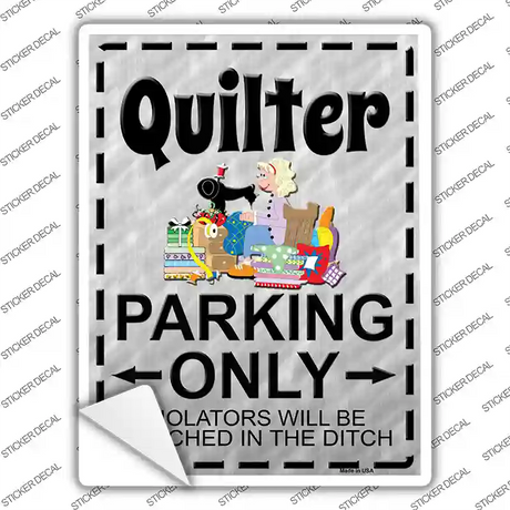 Quilter Parking Novelty Rectangle Sticker Decal