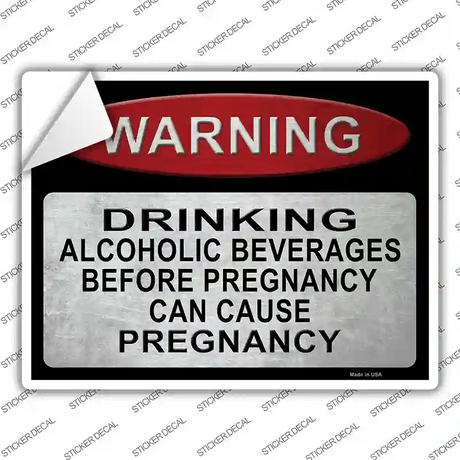 Warning Drinking Novelty Rectangle Sticker Decal