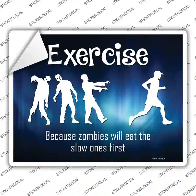 Exercise Novelty Rectangle Sticker Decal