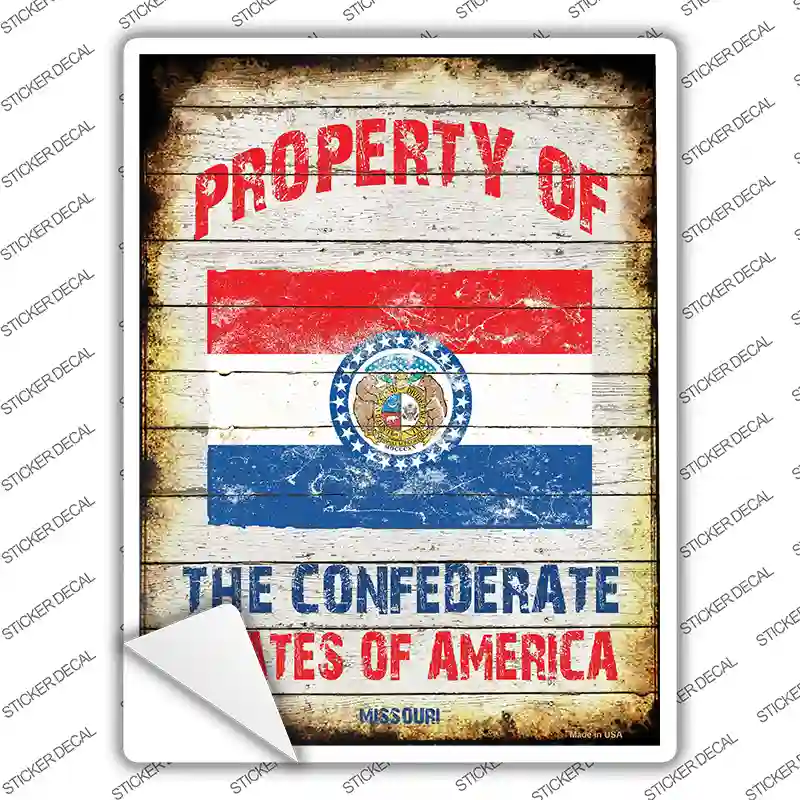 Property Of Missouri Novelty Rectangle Sticker Decal