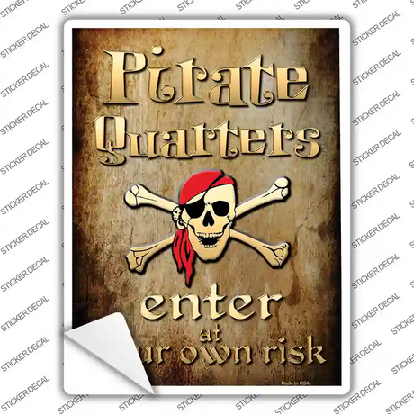 Pirate Quarters Novelty Rectangle Sticker Decal