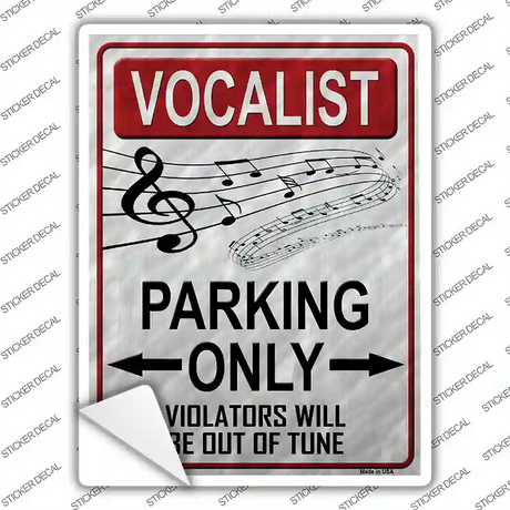 Vocalist Parking Novelty Rectangle Sticker Decal