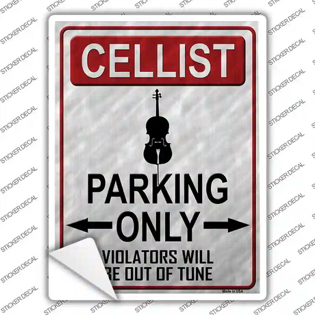 Cellist Parking Novelty Rectangle Sticker Decal