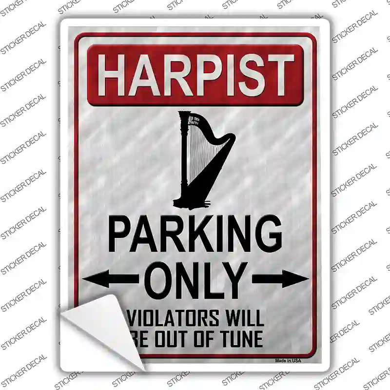 Harpist Parking Novelty Rectangle Sticker Decal