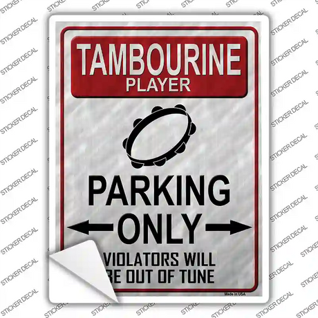 Tambourine Player Parking Novelty Rectangle Sticker Decal