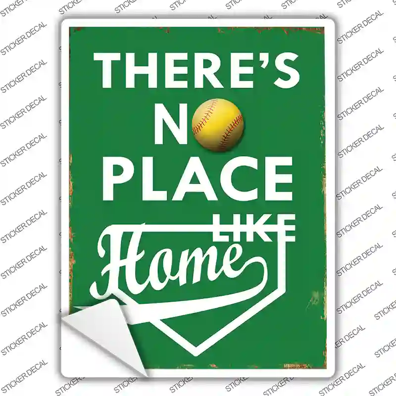 No Place Like Home Softball Novelty Rectangle Sticker Decal