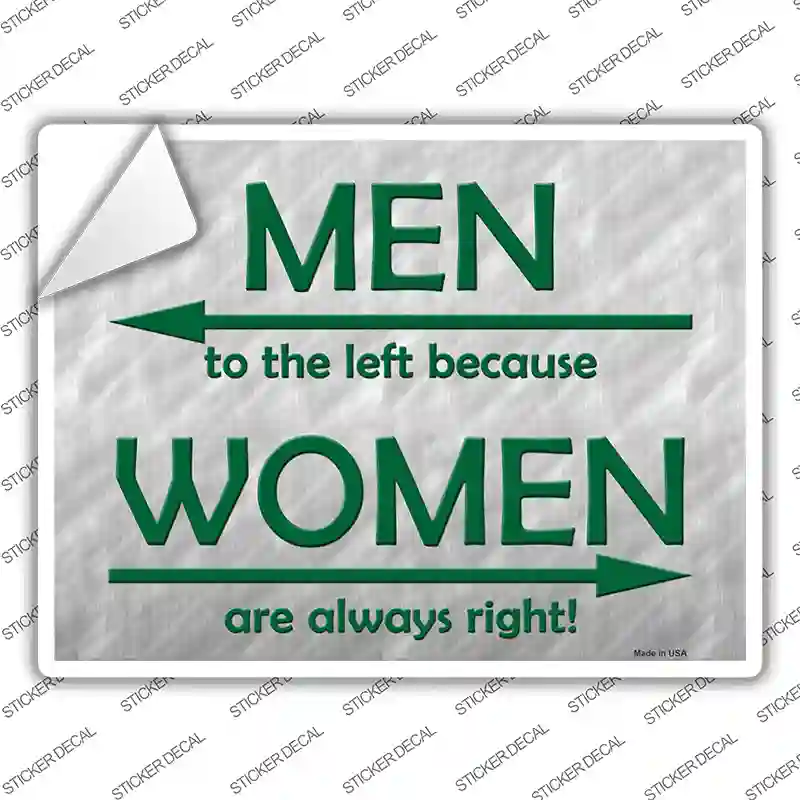 Men Left Women Right Novelty Rectangle Sticker Decal
