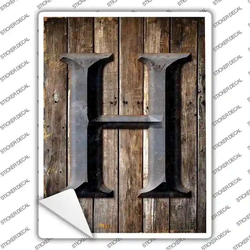 Letter H Novelty Rectangle Sticker Decal