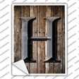 Letter H Novelty Rectangle Sticker Decal