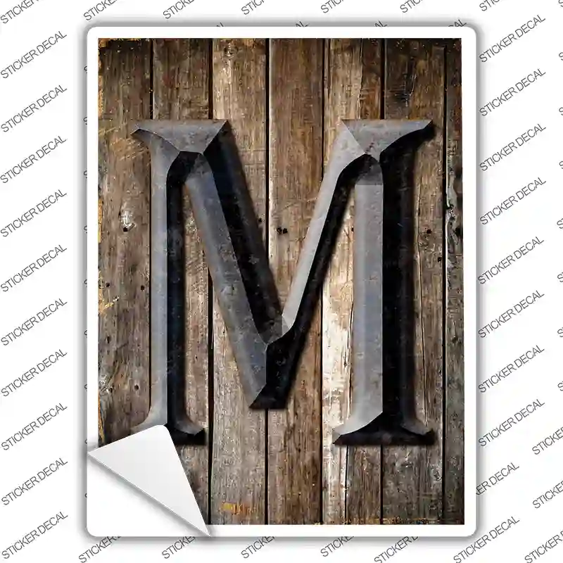 Letter M Novelty Rectangle Sticker Decal