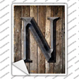 Letter N Novelty Rectangle Sticker Decal