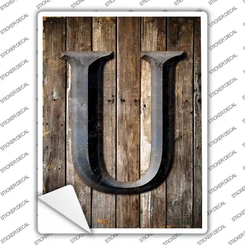 Letter U Novelty Rectangle Sticker Decal