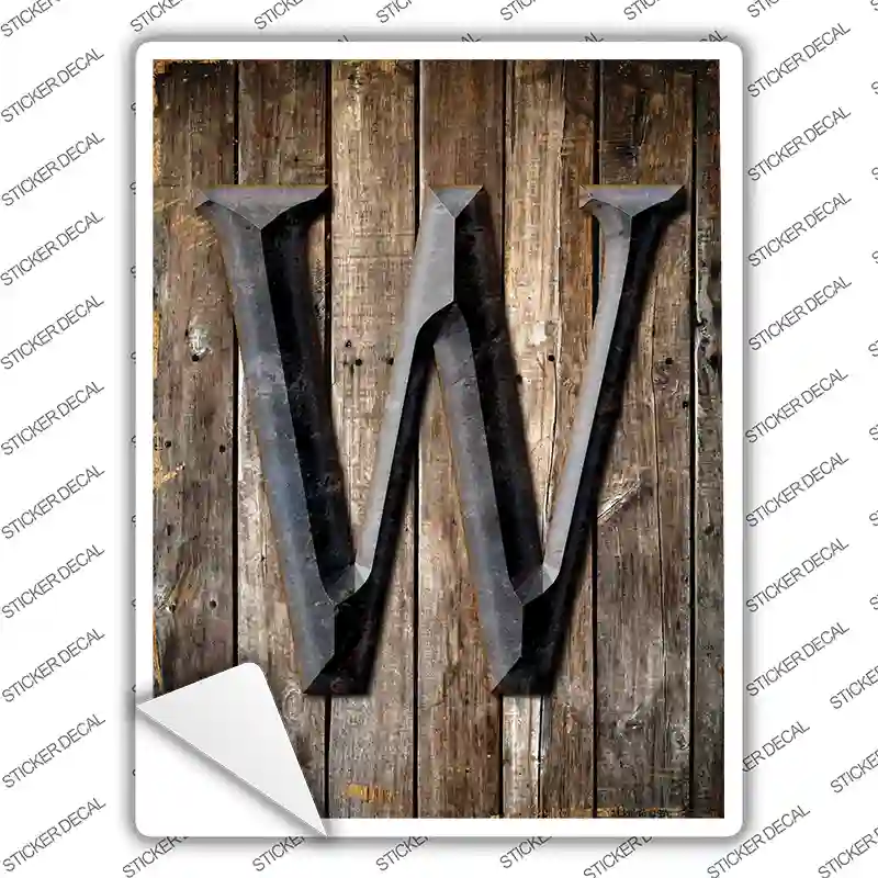 Letter W Novelty Rectangle Sticker Decal