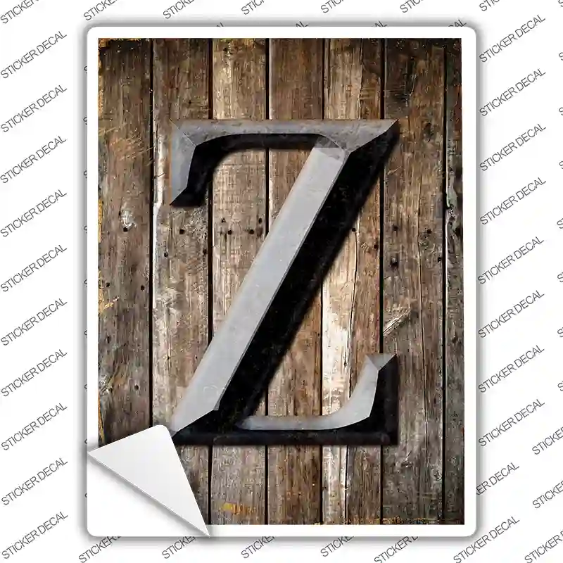 Letter Z Novelty Rectangle Sticker Decal