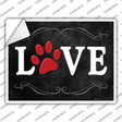 Love Paw Novelty Rectangle Sticker Decal