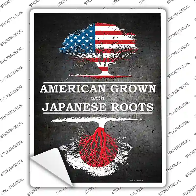 American Grown Japanese Roots Novelty Rectangle Sticker Decal