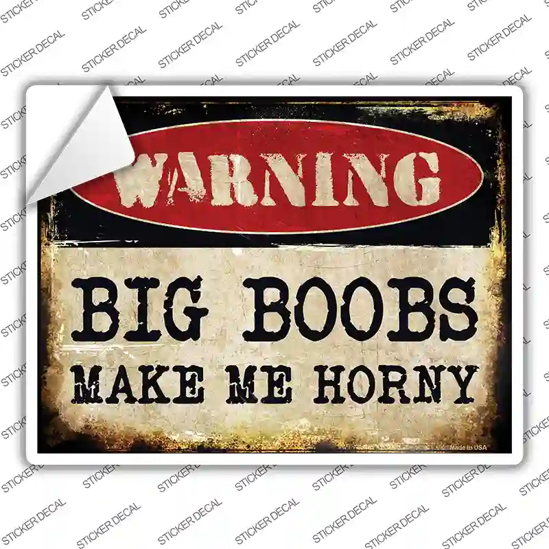 Big Boobs Novelty Rectangle Sticker Decal
