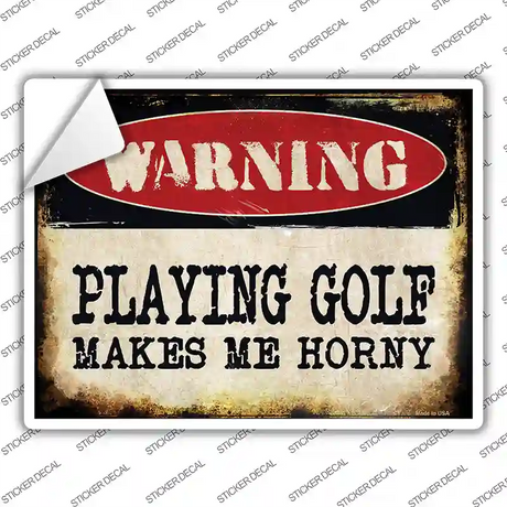 Playing Golf Novelty Rectangle Sticker Decal