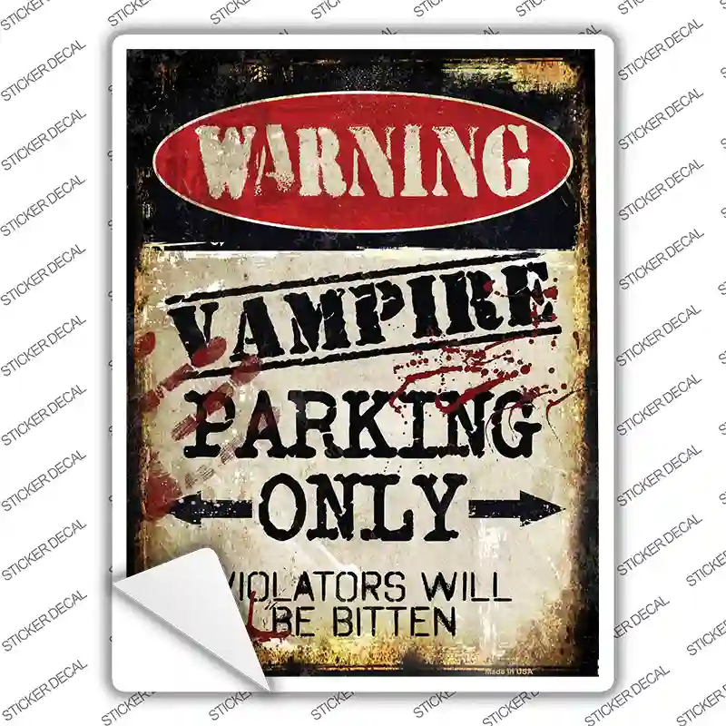 Vampire Only Novelty Rectangle Sticker Decal