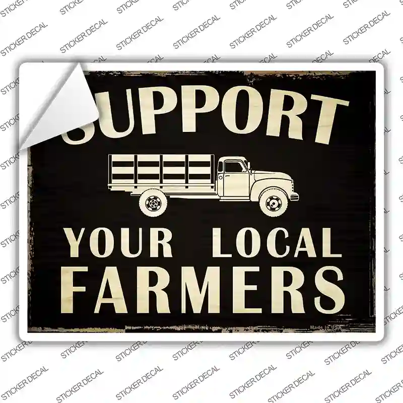 Support Farmers Novelty Rectangle Sticker Decal