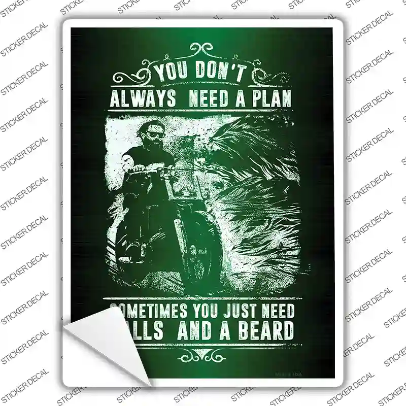 Balls And A Beard Novelty Rectangle Sticker Decal