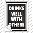 Drinks Well With Others Black Novelty Rectangle Sticker Decal