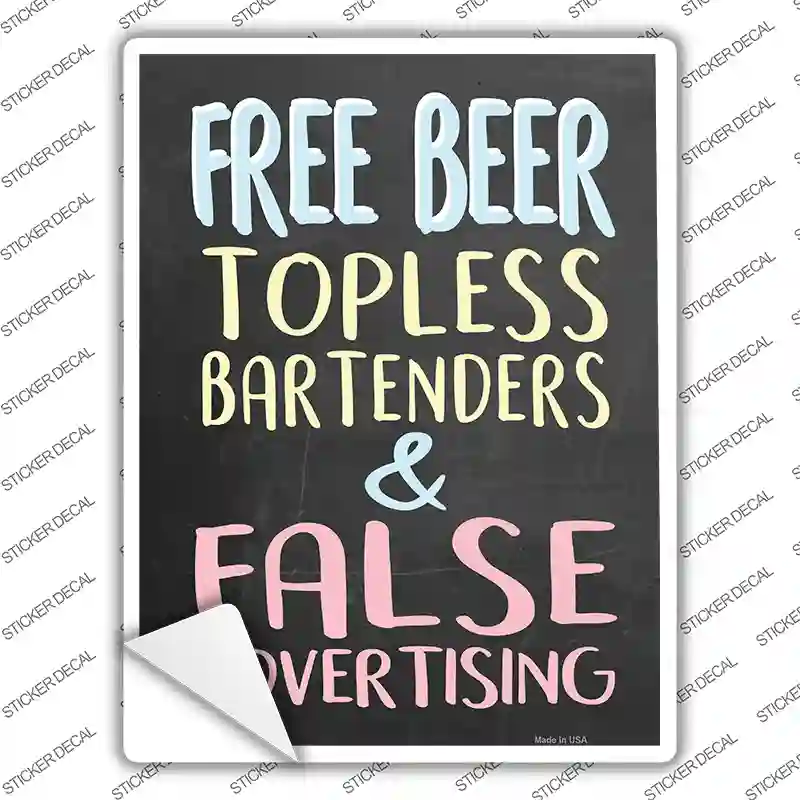 Free Beer Novelty Rectangle Sticker Decal