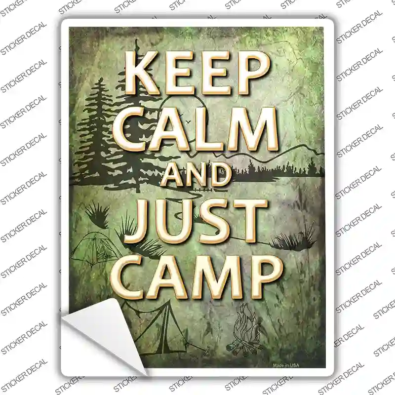 Keep Calm And Camp Novelty Rectangle Sticker Decal