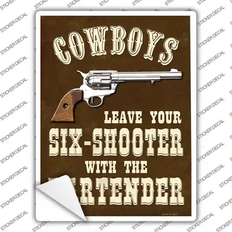 Cowboys Gun Novelty Rectangle Sticker Decal