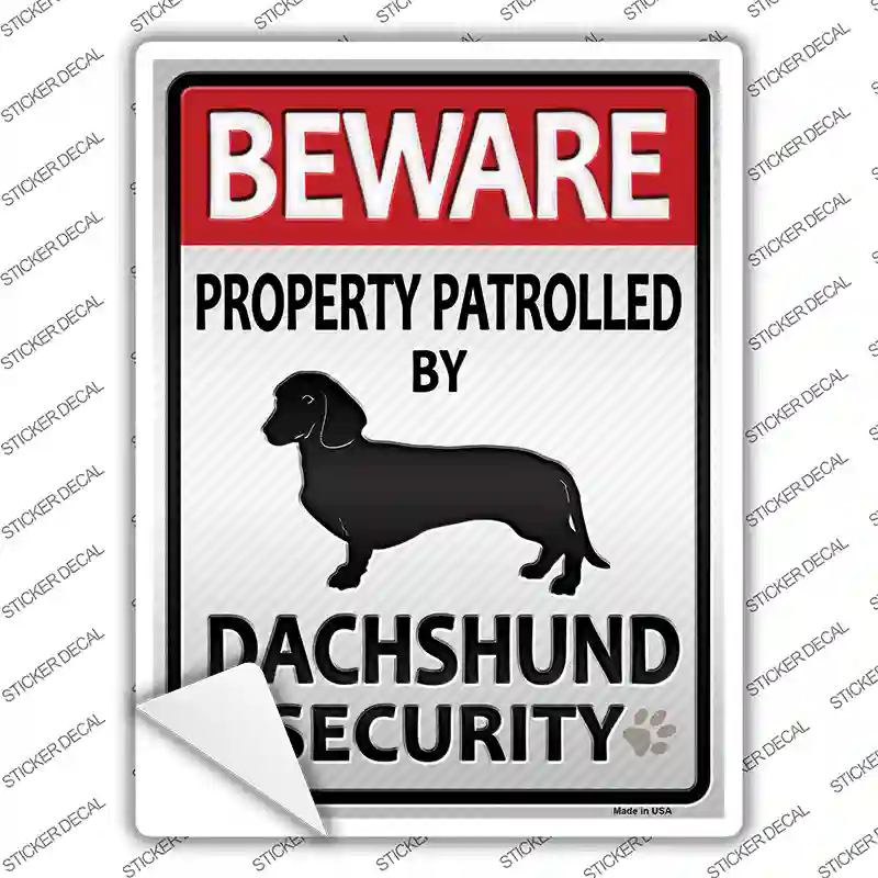 Dachshund Security Novelty Rectangle Sticker Decal