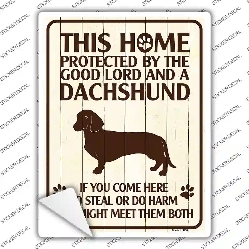 Dachshund Protected Novelty Rectangle Sticker Decal