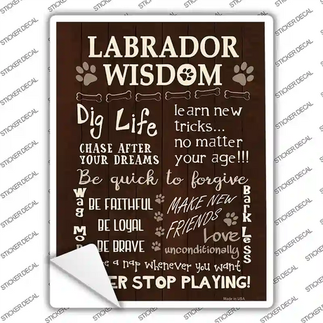 Labrador Wisdom Novelty Rectangle Sticker Decal