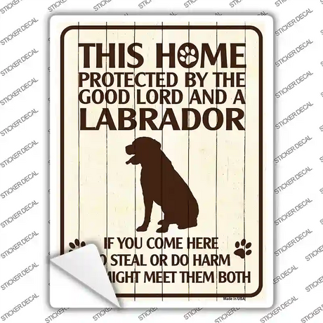 Labrador Protected Novelty Rectangle Sticker Decal