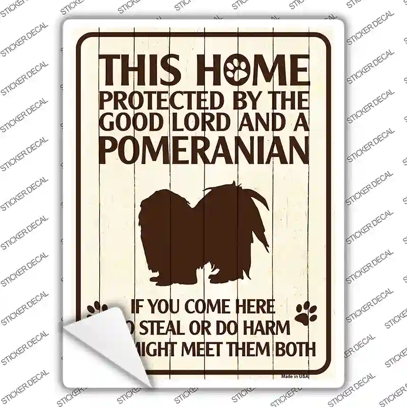 Pomeranian Protected Novelty Rectangle Sticker Decal