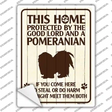 Pomeranian Protected Novelty Rectangle Sticker Decal