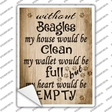 Without Beagles My House Would Be Clean Novelty Rectangle Sticker Decal